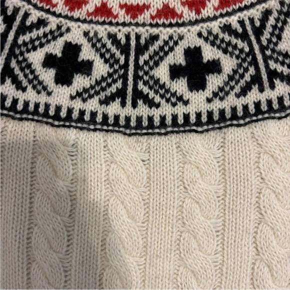 Polo Ralph Lauren Fair Isle Nordic Cable Knit Wool Sweater Winter Size S - Picture 4 of 8